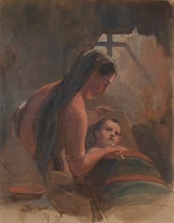 Thomas Sully, Indian Squaw Feeding Her Papoose, 1840