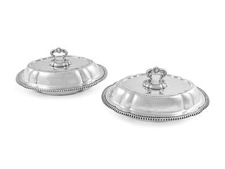 A Pair of American Silver Covered Serving Dishes