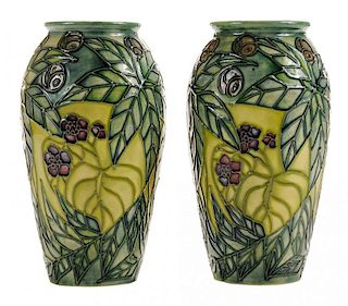 Pair Moorcroft Pottery Vases