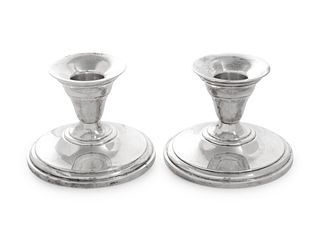 A Pair of American Silver Candlesticks