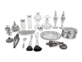 A Group of Silver and Silver Mounted Table Articles