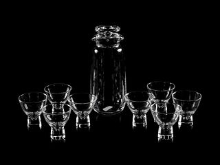 A Nine-Piece Steuben 'Teardrop' Cocktail Set