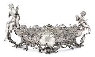 A Russian Silver and Silver-Plate Mounted Centerpiece Basket