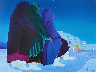 Ouray Meyers, Untitled (Taos Pueblo Figures)