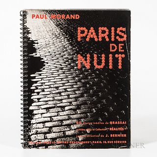 Brassai (1899-1984) Paris de Nuit. Paris: Edition Arts et Metiers Graphiques, [1933]. First edition, quarto, spiral-bound with pictoria