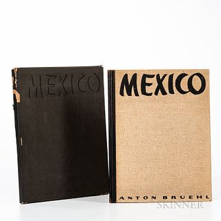 Bruehl, Anton (1900-1982) Photographs of Mexico. New York: Delphic Studios, 1933. Folio, in publisher's half black calf and linen with