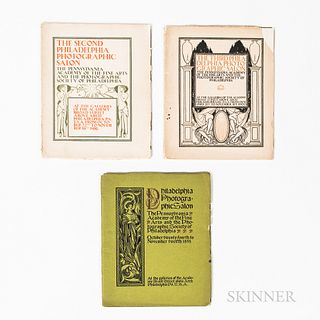 Catalogue of the Philadelphia Photographic Salon. Three Catalogs. Philadelphia, 1898, 1899, 1900. Quarto, with printed wrappers, catalo