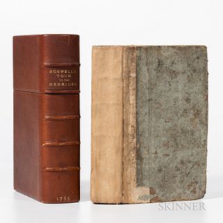 Boswell, James (1740-1795), The Journal of a Tour to the Hebrides. London: Henry Baldwin, 1785. Bound in publisher's original boards, e