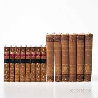 Two Robert Burns Works. Burns, Robert (1759-1796), The Works of Robert Burns. London: Cochrane & M'Crone, 1834, eight volumes half-boun