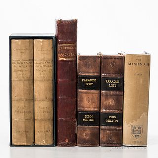 Four Literary Works. de Cervantes, Miguel (1547-1616), El Ingenioso Hidalgo Don Quixote de la Mancha, Madrid: Juan de la Cuesta, 1605-1