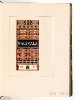 Gallen-Kallela, Akseli (1865-1931) Kalevala. Kuvittanut ja painatustyon ohjannut Akseli Gallen-Kallela, Signed. Porvoo, Soderstrom, 192