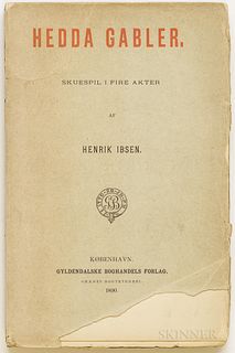 Ibsen, Henrik (1828-1906) Hedda Gabler, First Edition. Copenhagen: Glydendalske Boghandels Forlag, 1890. Octavo, limp publisher's wraps