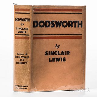 Lewis, Sinclair (1885-1951), Dodsworth. New York: Harcourt, Brace and Company, 1929. First edition, published in March of 1929 with sec