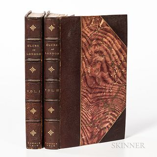 [Marsh, Charles] (c. 1774-c. 1835) The Clubs of London. London: Henry Colburn, 1828. 8vo, two volumes, 352 and 331 pages, half leather