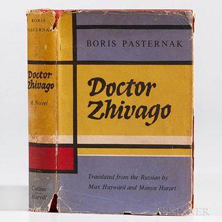 Pasternak, Boris (1890-1960) Doctor Zhivago, First English Edition. London: Collins and Harvill Press, 1958. Octavo, bound in publisher