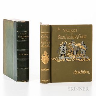 Twain, Mark (1835-1910) A Connecticut Yankee in King Arthur's Court. New York: Charles L. Webster & Company, 1889. Octavo, first editio