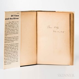 Wolfe, Thomas (1900-1938) Of Time and the River: a Legend of Hunger in a Man's Youth, Signed First Edition. New York: Charles Scribner'