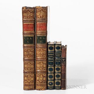 Three English Literary Works. Cowper, William (1731-1800), The Task, Baltimore: George M'Dowell, 1831, fully bound in dark brown speckl