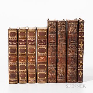 Three Literary Works. Forster, Edward (1769-1828), The Arabian Nights, London: W. Lewis, 1815, four volumes, fully bound in brown leath