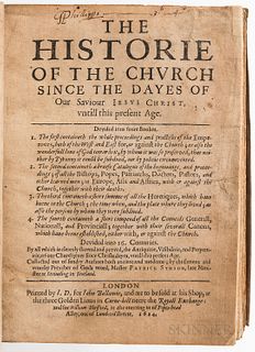 The Historie of the Church Since the Dayes of Our Saviour Jesus Christ, untill this present age. London: Printed for I.D. for John Bell