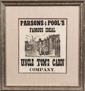 Two Framed Parsons & Pool's Uncle Tom's Cabin Play Broadsides, late 19th century, one printed on a vertical sheet with illustrations, t