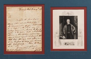 Three Autograph Items, 18th/early 19th century, a William Hamilton autograph letter signed dated October 24, 1767, framed with an image