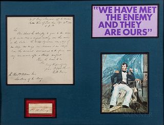 U.S. Navy, Early 19th Century, two framed letters including an autograph letter signed by Captain Edward Prebble regarding bank dividen
