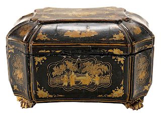 Chinese Export Black-Lacquered and