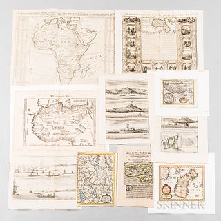 Eighty-Nine Maps of Africa. c. 1540-1900. Most maps in black and white with some hand-colored, and intricately so, including a c. 1540