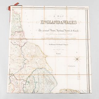 Creighton, R., England and Wales. London: S. Lewis and Co., 1840. Folding map of England and Wales mounted on white cloth showing major