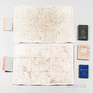 Five Cartographic Works on France. Carte des Environs de Paris, Paris: Chez Jean, 1810, foldout map of Paris and surrounding country, b