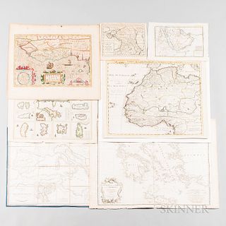 Forty-one Maps of the Mediterranean, Asia Minor, and Africa, c. 1570-c. 1860. Collection of antique maps, including a double-page illus