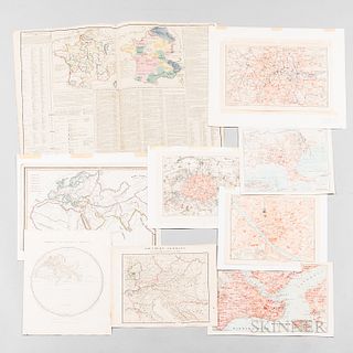 Ninety-three Maps, 1690-1908. Collection of maps covering various areas of the world, such as Europe, Asia, the Americas, and world map
