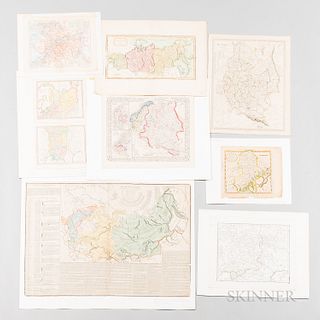 Russia, Nineteen Maps, 19th Century. A selection of copper-plate engravings and chromolithographs spanning the 19th century and depicti