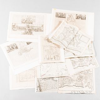 Thirty-five Battle Maps, Histories, and Lineages, c. 1560-c. 1750. Most works pertaining to the histories of England and France, battle