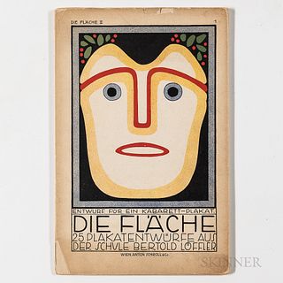 Die Flache. Vienna: Anton Schroll [1910]. With sixteen full-color lithographs in four accordion-fold groupings of four pages each, (min