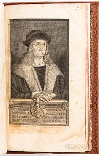 Bound Collection of Engraved Portraiture, c. 17th-18th century. The book containing approx. 100 engravings, mezzotints, and wood engrav