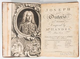 Handel, George Frederic (1685-1759), Joseph, an Oratorio in Score. London: H. Wright, c. 1785. First edition, contemporary marbled boar
