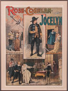 Rose Coghlan as Jocelyn. Cincinnati, New York, London: Strobridge Lith. Co., [c. 1888]. Large chromolithographic poster advertising Cog