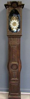 Antique and Finely Carved French Tall Case Clock.