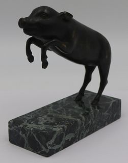 Rare Grand Tour Bronze Model of Leaping Piglet.
