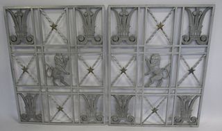 Pair Of Art Deco Silvered Metal Architectural