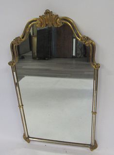 Midcentury Giltwood Paneled Mirror.