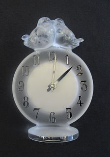 Lalique France signed "Antoinette" Clock.
