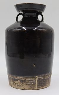Early Chinese Black Glazed Vase.