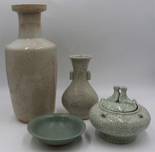 (4) Pcs. of Chinese Celadon Glazed Ceramics.