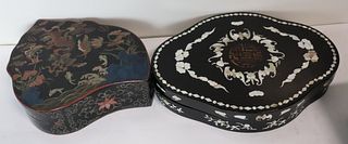 A Chinese Lacquered And Mother Of Pearl Inlaid Box