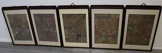 (5) Beautifully Framed Chinese Paintings.