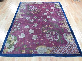 Art Deco Finely Hand Woven Chinese Carpet.