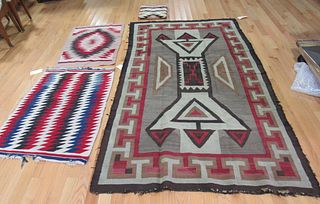 Assorted Native American Rugs, Pillow & A Kilm.